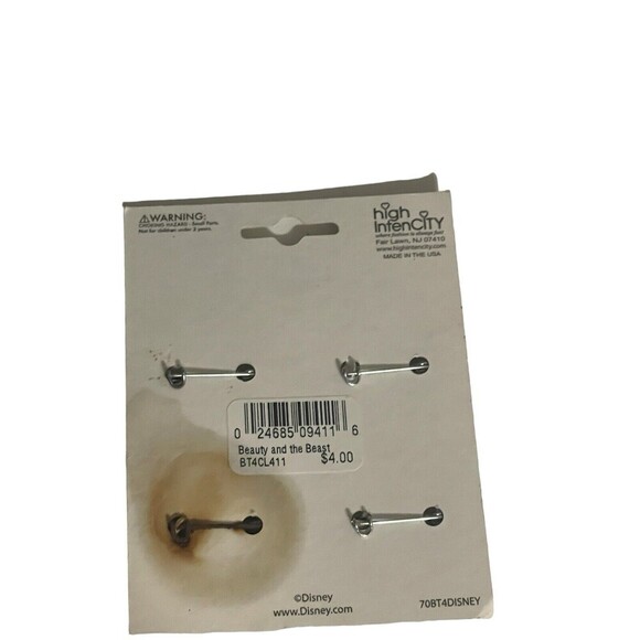 Vintage Disney Set of 4 Beauty and the Beast Buttons RARE - Picture 2 of 6